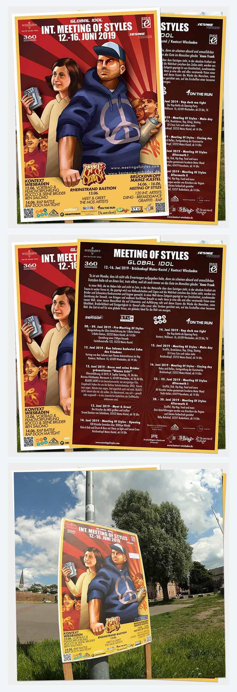 INT. MEETING OF STYLES . 12. - 16. JUNI 2019 . Am und rund um den Brückenkopf in Mainz-Kastel . Kinder- und Jugendzentrum in der Reduit . Mainz-Kastel