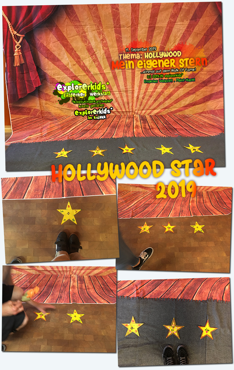 Mein eigener Stern . Hollywood Star 2019 . 11. September 2019 . explorerkids* . Entdecker Werkstatt . kujakk . Kinder- und Jugendzentrum in der Reduit . Mainz-Kastel