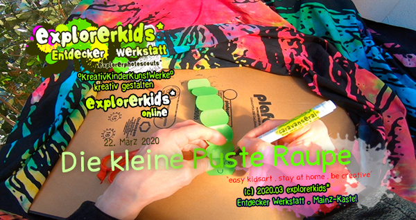 Die kleine Puste Raupe . ...und sie kann richtig krabbeln! . stay at home . be creative _ bleib zuhause . sei kreativ . #epkartwork #easykidsart . explorerkids* online . explorerphotoscouts* . 22. März 2020 flurrykid* by morningrise* . jOrn . creativesocialmediacloud & artkonserve.de . Entdecker Werkstatt im kujakk . Kinder- und Jugendzentrum in der Reduit . Mainz-Kastel
