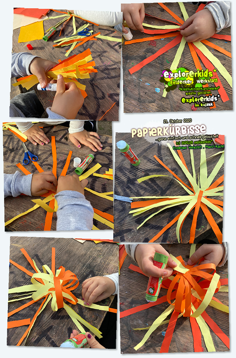 Papierkürbisse
...ganz schnell und einfach gebastelt! . 21. Oktober 2020 . explorerkids* . Entdecker Werkstatt . kujakk . Kinder- und Jugendzentrum in der Reduit . Mainz-Kastel