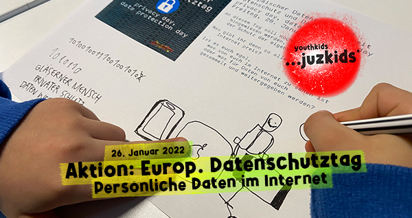 Aktion: Europäischer Datenschutztag 2022 . Was ist Datenschutz im Internet? . 26. Januar 2022 . yjk . youthkids . ...juzkids* . Jungengruppe im kujakk . Kinder- und Jugendzentrum in der Reduit Mainz-Kastel