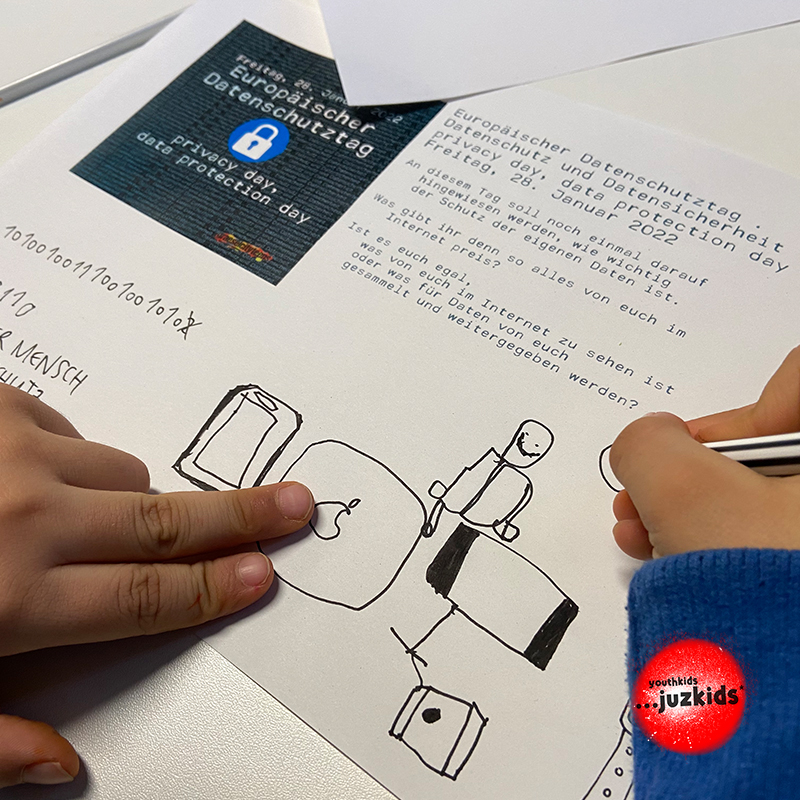 Aktion: Europäischer Datenschutztag 2022 . Was ist Datenschutz im Internet? . 26. Januar 2022 . yjk . youthkids . ...juzkids* . Jungengruppe im kujakk . Kinder- und Jugendzentrum in der Reduit Mainz-Kastel