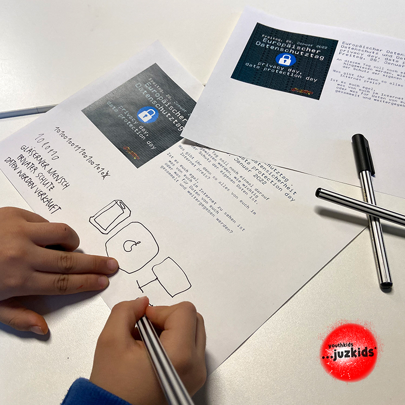 Aktion: Europäischer Datenschutztag 2022 . Was ist Datenschutz im Internet? . 26. Januar 2022 . yjk . youthkids . ...juzkids* . Jungengruppe im kujakk . Kinder- und Jugendzentrum in der Reduit Mainz-Kastel