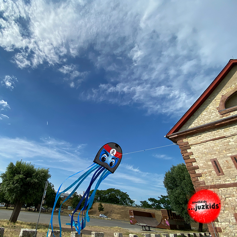 Drachen fliegen . ...bei wenig Wind . 22. Juni 2022 . yjk . youthkids . ...juzkids* . Jungengruppe im kujakk . Kinder- und Jugendzentrum in der Reduit Mainz-Kastel