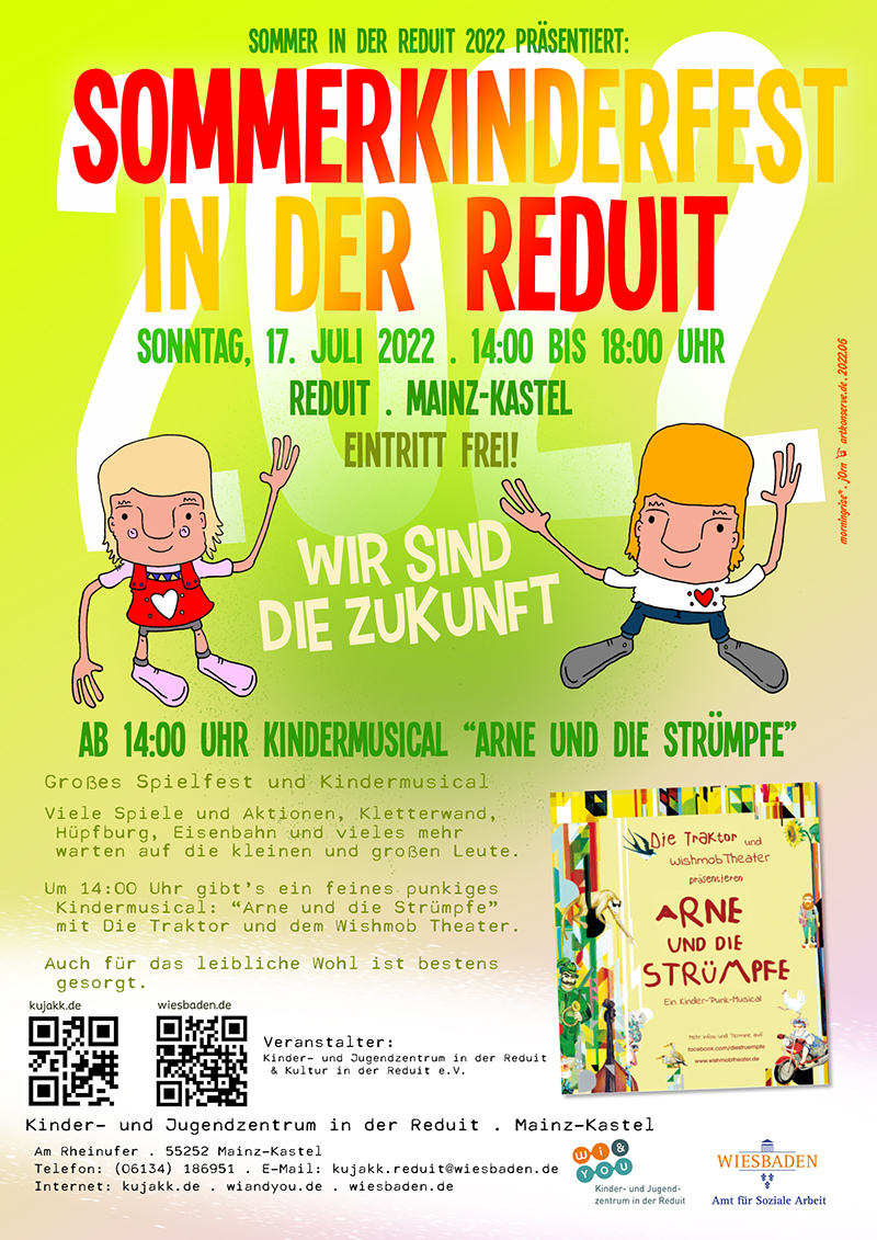 Sommerkinderfest in der Reduit . we are the future . 17. Juli 2022 . Kinder- und Jugendzentrum in der Reduit Mainz-Kastel