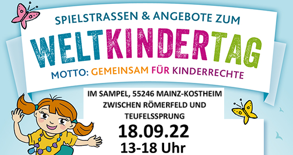 Weltkindertag 2022 . SpielstraÃŸen . Gemeinsam fÃ¼r Kinderechte . 18. September 2022 . kujakk . Kinder- und Jugendzentrum in der Reduit . Mainz-Kastel