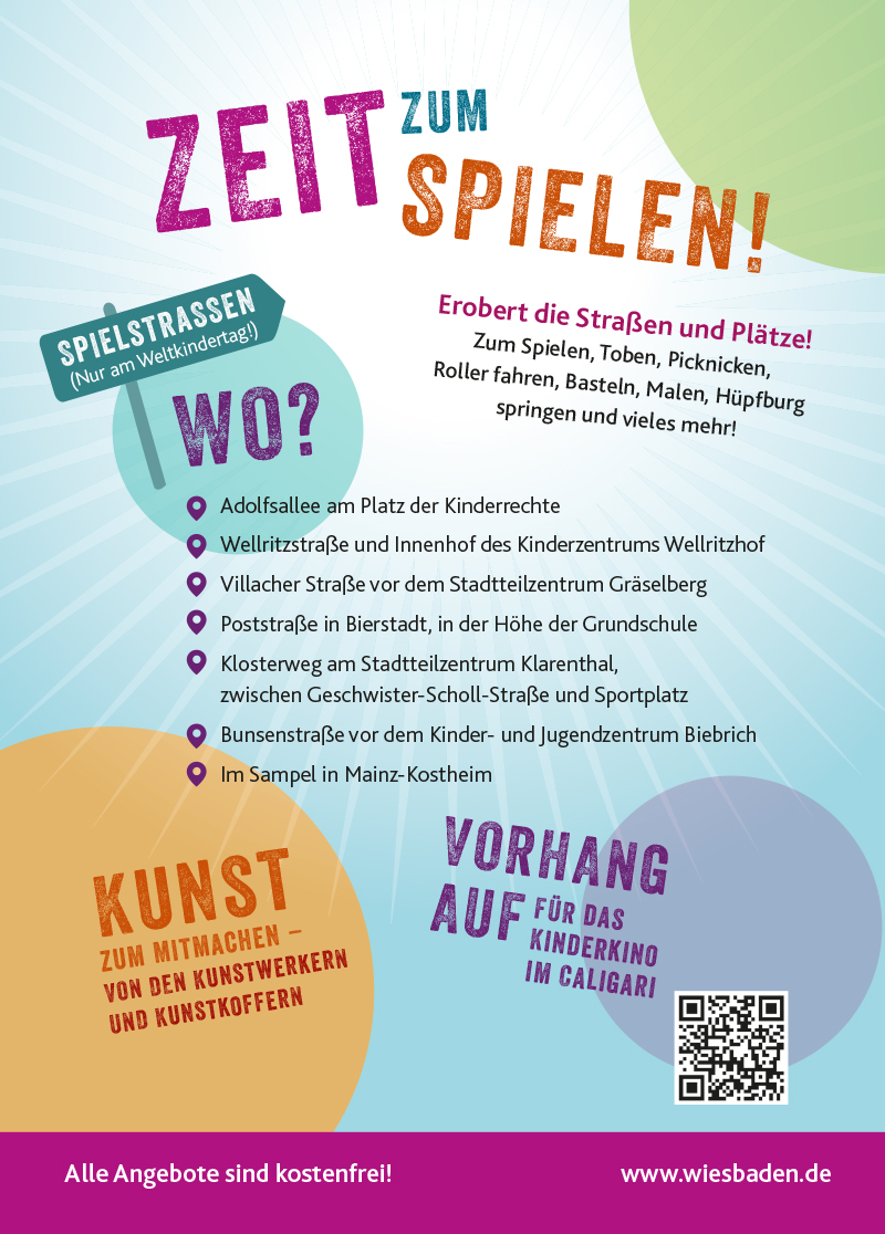 Weltkindertag 2022 . Gemeinsam fÃ¼r Kinderechte . SpielstraÃŸen in Wiesbaden . 18. September 2022 . wiandyou.de