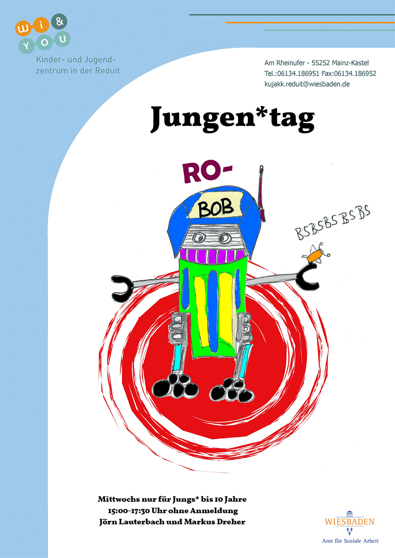 Jungen*tag . ...immer mittwochs . kujakk . Kinder- und Jugendzentrum in der Reduit . Mainz-Kastel