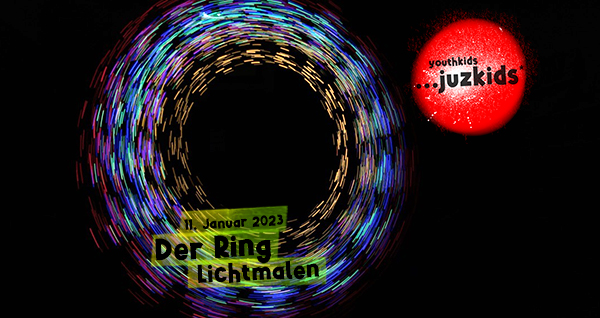 Der Ring . Lichtmalen . 11. Januar 2023 . yjk . youthkids . ...juzkids* . Jungengruppe im kujakk . Kinder- und Jugendzentrum in der Reduit . Mainz-Kastel