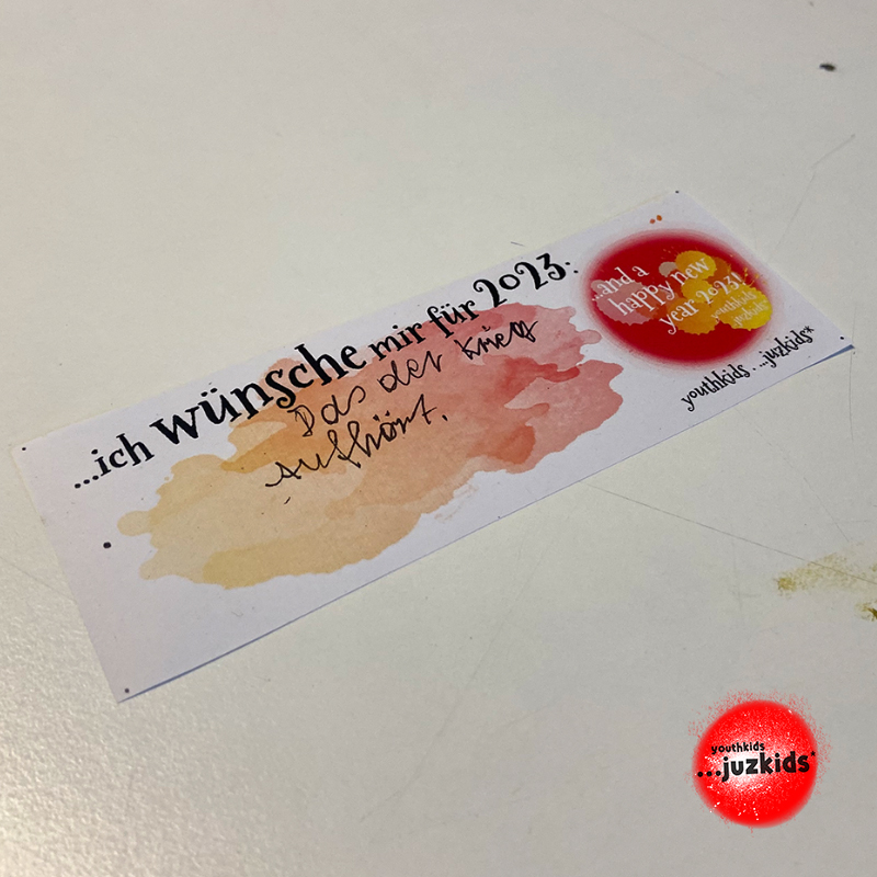 Eure Wünsche . ...für das neue Jahr 2023 . 11. Januar 2023 . yjk . youthkids . ...juzkids* . Jungengruppe im kujakk . Kinder- und Jugendzentrum in der Reduit . Mainz-Kastel