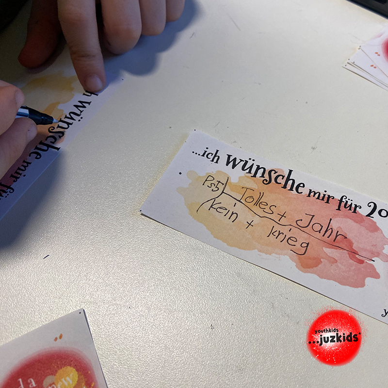 Eure Wünsche . ...für das neue Jahr 2023 . 11. Januar 2023 . yjk . youthkids . ...juzkids* . Jungengruppe im kujakk . Kinder- und Jugendzentrum in der Reduit . Mainz-Kastel