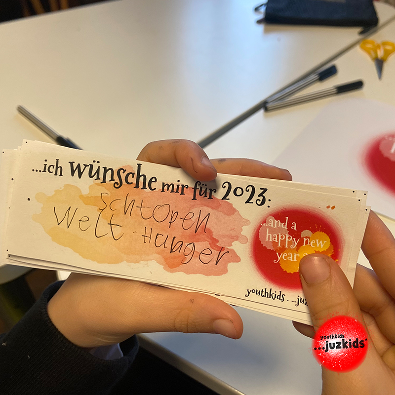 Eure Wünsche . ...für das neue Jahr 2023 . 11. Januar 2023 . yjk . youthkids . ...juzkids* . Jungengruppe im kujakk . Kinder- und Jugendzentrum in der Reduit . Mainz-Kastel