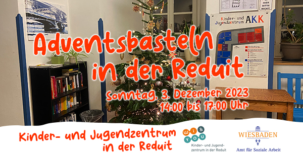 Adventsbasteln in der Reduit 2023 . Kinder- und Jugendzentrum in der Reduit . Mainz-Kastel . Sonntag, 3. Dezember 2023 . Kasteler Adventsdorf in der Reduit 2023 . Mainz-Kastel . 1. bis 3. Dezember 2023 . kujakk . Kinder- und Jugendzentrum in der Reduit . Mainz-Kastel