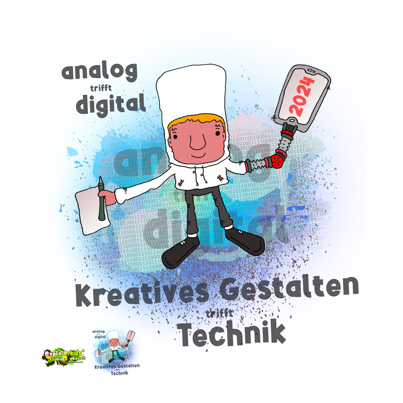 Workshop: Kreatives Gestalten trifft Technik . Osterferienprogramm 2024 im kujakk . 25. bis 28. MÃ¤rz 2024 . explorerkids* im kujakk . Entdecker Werkstatt . Kinder- und Jugendzentrum in der Reduit . Mainz-Kastel