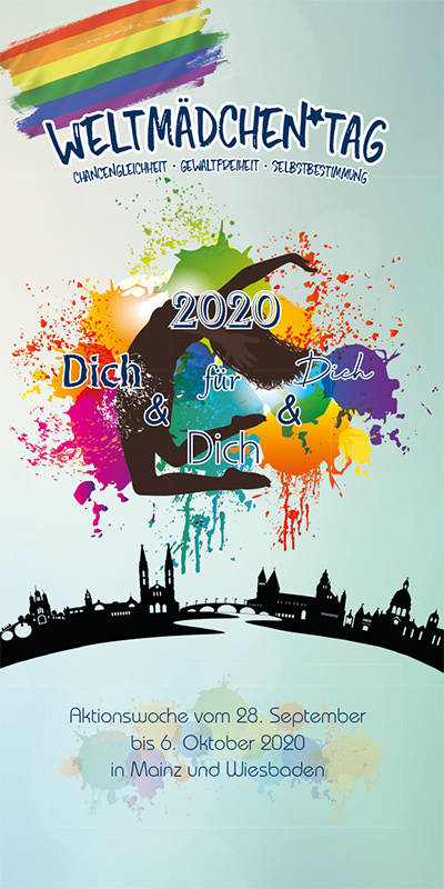 WELTMÃDCHEN*TAG 2020 . Chancengleichheit . Gewaltfreiheit . Selbstbestimmung . Aktionswoche vom 28. September bis 6. Oktober 2020 . in Mainz und Wiesbaden . kujakk . Kinder- und Jugendzentrum in der Reduit . Mainz-Kastel