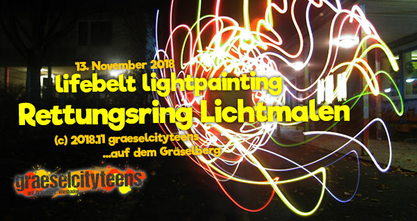 lifebelt lightpainting / Rettungsring Lichtmalen . graeselcityteens .  Stadtteilzentrum GrÃ¤selberg . Wiesbaden