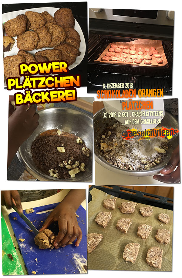 Power Plätzchen Bäckerei . Schoko Orangen Plätzchen . graeselcityteens . Stadtteilzentrum Gräselberg . Wiesbaden