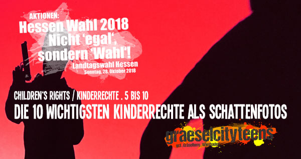 Die 10 wichtigsten Kinderrechte als Schattenfotos
childrenâ€˜s rights / Kinderrechte . 1 bis 5 . graeselcityteens . gct .  Stadtteilzentrum GrÃ¤selberg . Wiesbaden