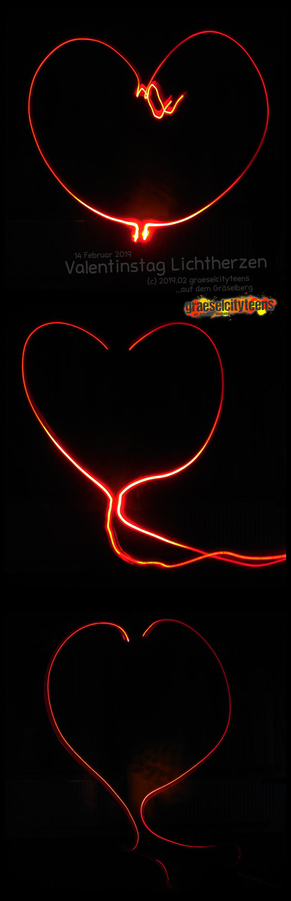Valentinstag Lichtherzen . Lichtmalen . graeselcityteens . gct . Stadtteilzentrum Gräselberg . Wiesbaden