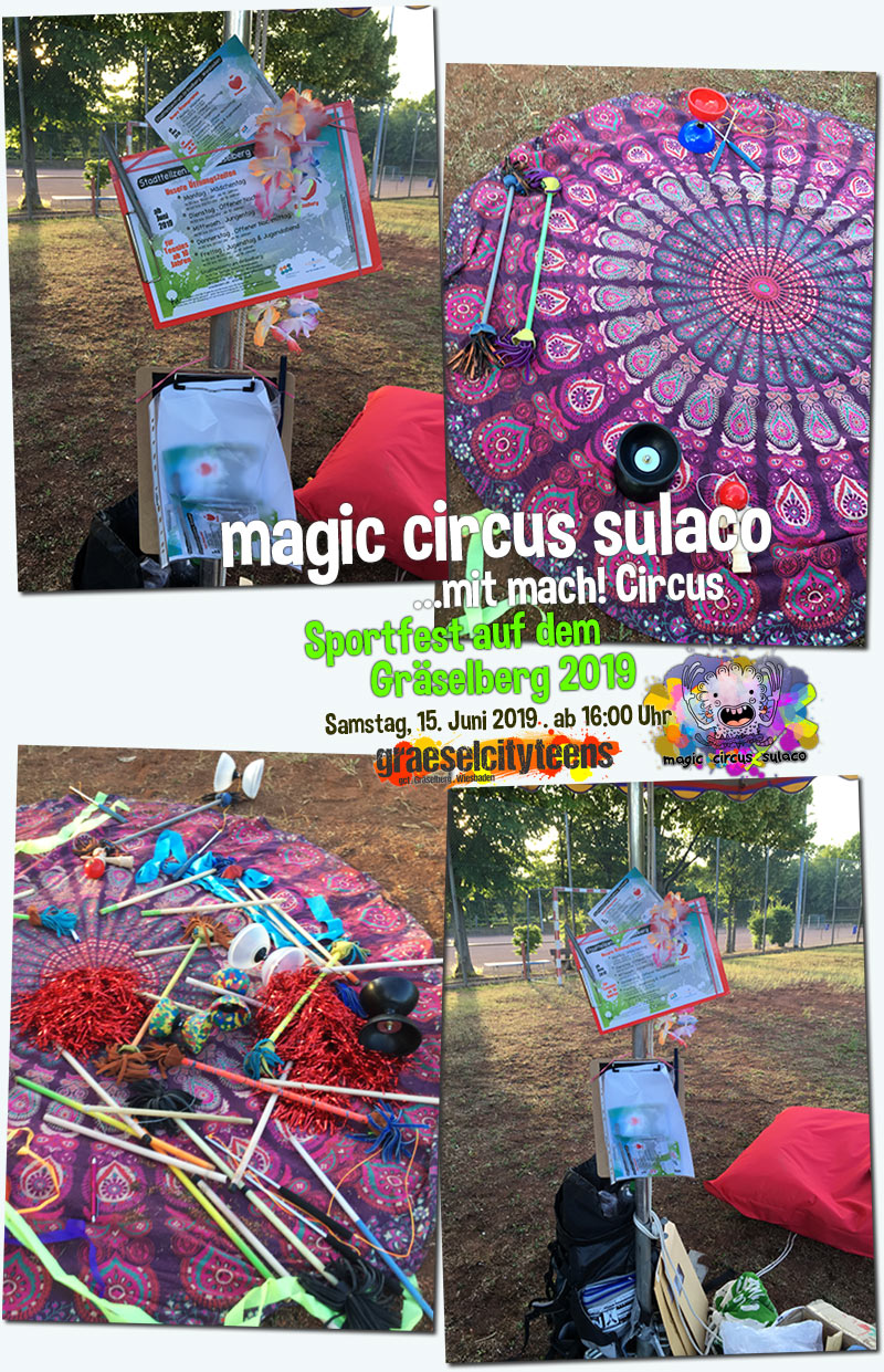 magic circus sulaco . Sportfest . ...auf dem Gräselberg 2019 . 15. Juni 2019 . Stadtteilzentrum Gräselberg . Wiesbaden