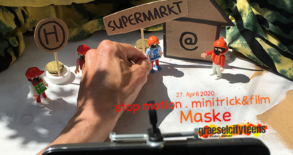 stop motion . minitrick&film . Maske . ...wie kannst du selbst einen kleinen stop motion Film aufnehmen? . 27. April 2020 . graeselcityteens . Balkon . Wiesbaden . planet earth