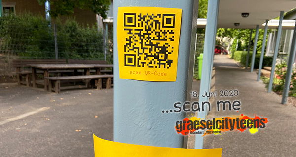 ...scan me . QR-Code . 18. Juni 2020 . gct . graeselcityteens ...auf dem GrÃ¤selberg . Stadtteilzentrum GrÃ¤selberg . Wiesbaden
