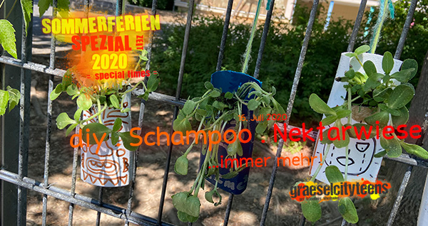 diy . Schampoo . Nektarwiese . ...da wächst noch mehr! . 21. Juli 2020 . Sommerferien Spezial Zeit 2020 . special times . gct . graeselcityteens ...auf dem Gräselberg . Stadtteilzentrum Gräselberg . Wiesbaden