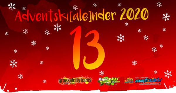 Adventskalender 2020 . Adventski[ale]nder 2020 . Gemeinsamer Adventskalender der gct . graeselcityteens, explorerkids* & compfotokids*
...mach mit! & Aktionen . Kreativ- und Medienangebote im Offenen Bereich . explorerkids* . Entdecker Werkstatt im kujakk . kujakk . Kinder- und Jugendzentrum in der Reduit . Mainz-Kastel . & . gct . graeselcityteens ...auf dem GrÃ¤selberg . Stadtteilzentrum GrÃ¤selberg . Wiesbaden . & . compfotokids* . Kreativ- und Medienwerkstatt im KiKo . KiKo . Kindertreff Kostheim . Mainz-Kostheim