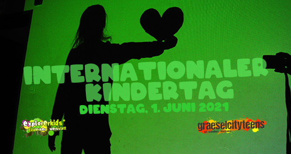 Internationaler Kindertag . ...ein Feiertag fÃ¼r Kinder! . Dienstag, 1. Juni 2021 . explorerkids* . Entdecker Werkstatt im kujakk . kujakk . Kinder- und Jugendzentrum in der Reduit . Mainz-Kastel . & . gct . graeselcityteens ...auf dem GrÃ¤selberg . Stadtteilzentrum GrÃ¤selberg . Wiesbaden