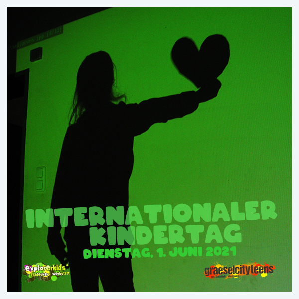 Internationaler Kindertag . ...ein Feiertag fÃ¼r Kinder! . Dienstag, 1. Juni 2021 . explorerkids* . Entdecker Werkstatt im kujakk . kujakk . Kinder- und Jugendzentrum in der Reduit . Mainz-Kastel . & . gct . graeselcityteens ...auf dem GrÃ¤selberg . Stadtteilzentrum GrÃ¤selberg . Wiesbaden