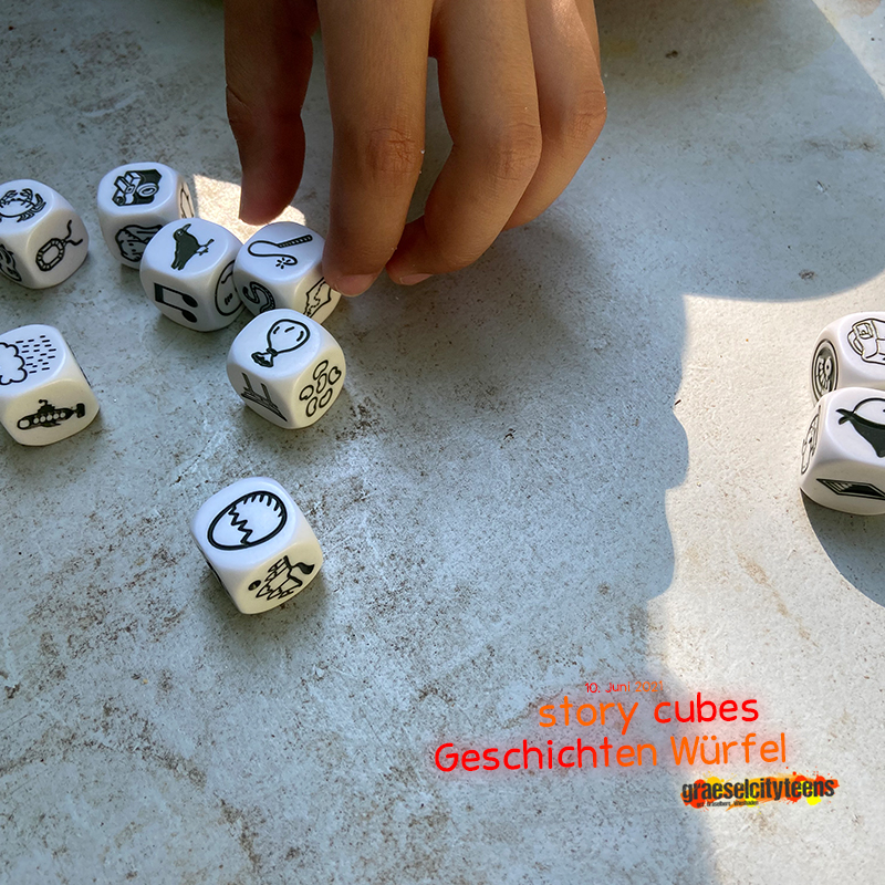 Geschichten Würfel . story cubes . 10. Juni 2021 . gct . graeselcityteens ...auf dem Gräselberg . Stadtteilzentrum Gräselberg . Wiesbaden