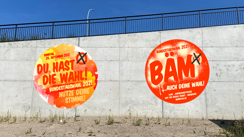 Du hast die Wahl! & BÃM . Aufkleber . ...für die Erstwähler*innen Päckchen . 17. Juli 2021 . Bundestagswahl: Sonntag, 26. September 2021 . 23. September 2021 . gct . graeselcityteens ...auf dem Gräselberg . Stadtteilzentrum Gräselberg . Wiesbaden