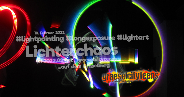 Lichterchaos . ...buntes FarbenLichtDurcheinander . 10. Februar 2022 . gct . graeselcityteens ...auf dem Gräselberg . Stadtteilzentrum Gräselberg . Wiesbaden