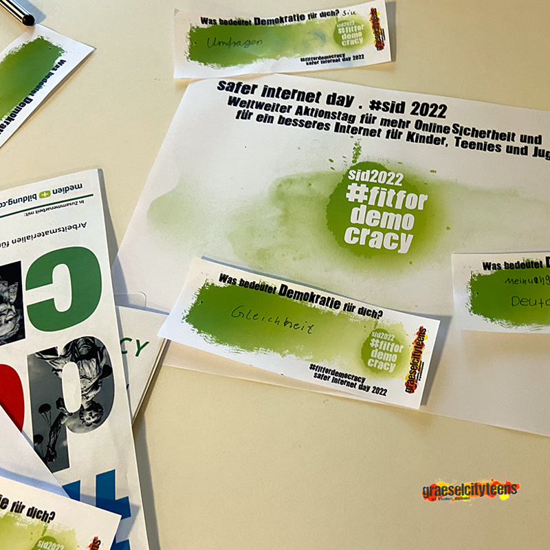 Aktion: safer internet day 2022 . #fitfordemocracy / #fitfuerdiedemokratie . 10. Februar 2022 . gct . graeselcityteens ...auf dem Gräselberg . Stadtteilzentrum Gräselberg . Wiesbaden