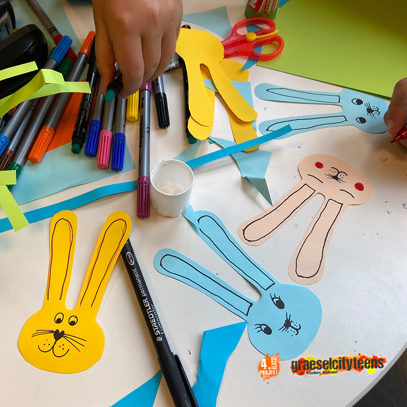 Buntes Osterkörbchen . Wir gestalten uns ein schönes Osterkörbchen . 7. April 2022 . Kooperationsprojekt . Betreuende Grundschule . gct . graeselcityteens ...auf dem Gräselberg . Stadtteilzentrum Gräselberg . Wiesbaden