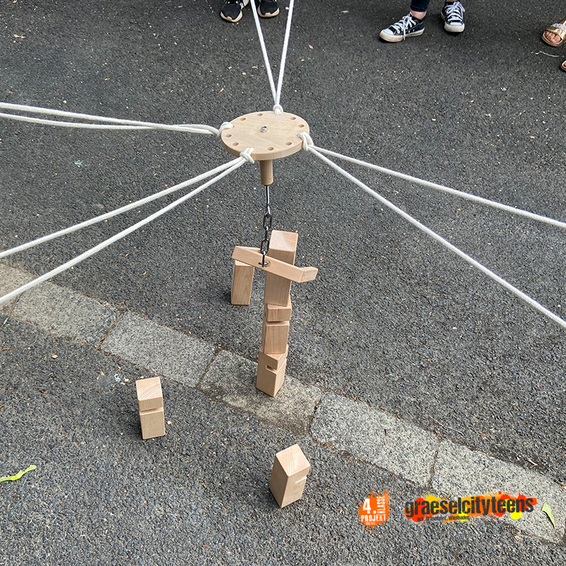 Fröbelturm . Teamspiel . 7. Juli 2022 . Kooperationsprojekt . Betreuende Grundschule . gct . graeselcityteens ...auf dem Gräselberg . Stadtteilzentrum Gräselberg . Wiesbaden