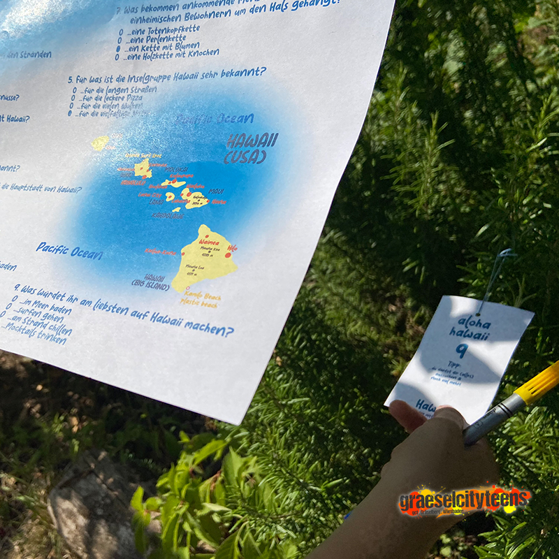 Hawaii . Rätselsuche . Die wunderschöne Inselkette im pazifischen Ozean . 4. August 2022 . gct . graeselcityteens ...auf dem Gräselberg . Stadtteilzentrum Gräselberg . Wiesbaden