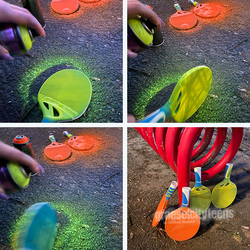 Schwarzlicht Tischtennis . ...mit UV Strahler und Neonsachen . 2. MÃ¤rz 2023 . gct . graeselcityteens . ...auf dem GrÃ¤selberg . Stadtteilzentrum GrÃ¤selberg . Wiesbaden