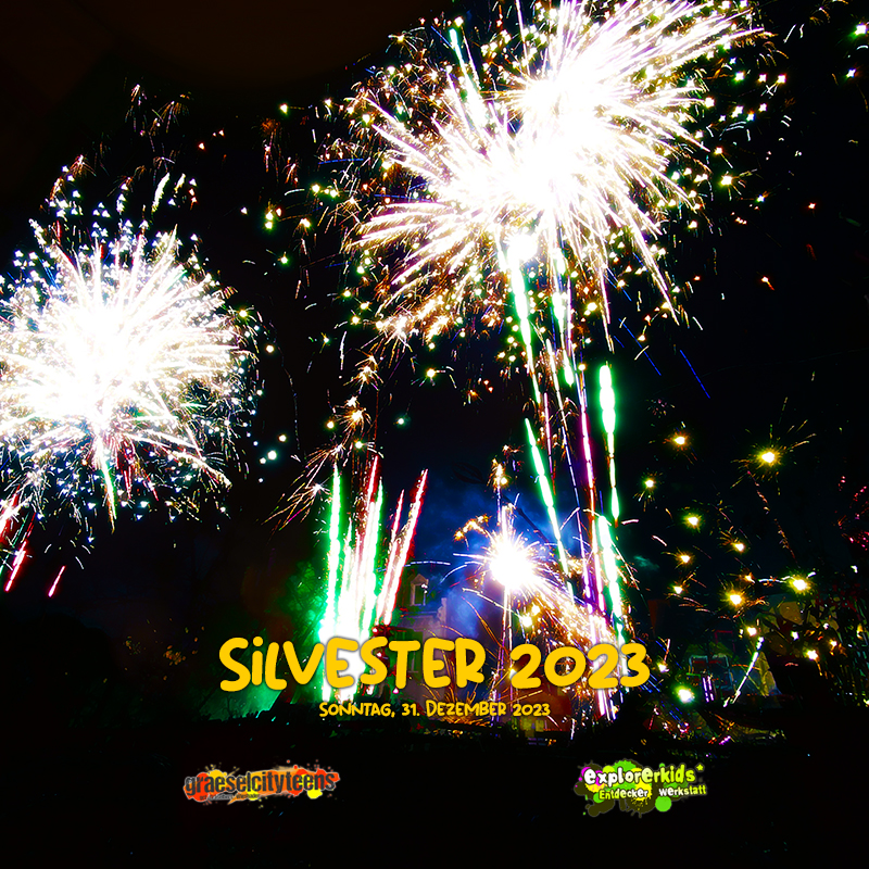 Silvester . Altjahrsabend . 31. Dezember 2023 . explorerkids* . Entdecker Werkstatt im kujakk . kujakk . Kinder- und Jugendzentrum in der Reduit . Mainz-Kastel . & . gct . graeselcityteens ...auf dem GrÃ¤selberg . Stadtteilzentrum GrÃ¤selberg . Wiesbaden