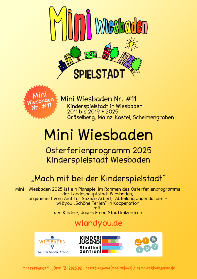 Mini Wiesbaden 2025 . Kinderspielstadt Wiesbaden . 7. bis 11. April 2025 . Wiesbaden . wiandyou . wiandyou.de